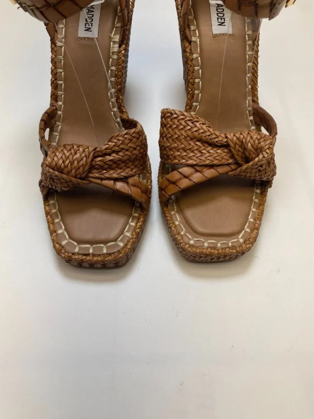 Steve Madden Womens Jylan Wedge Sandal In Cognac Sz 9